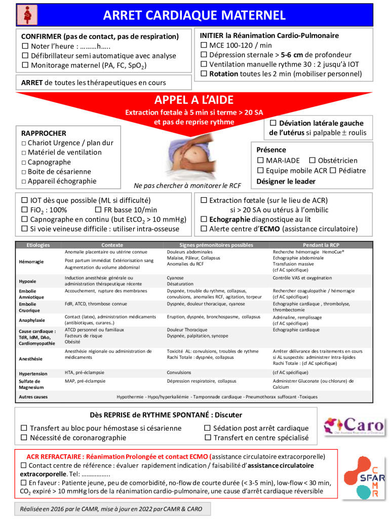 Arrêt cardiaque maternel